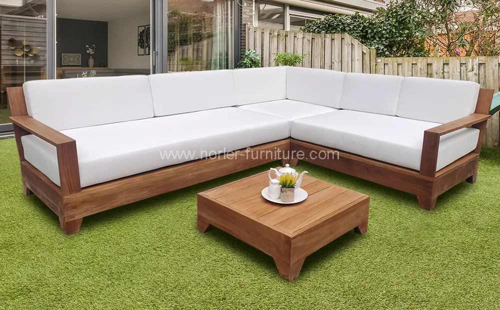 Outdoor Teak Wood Frame Sofa Rock Chair