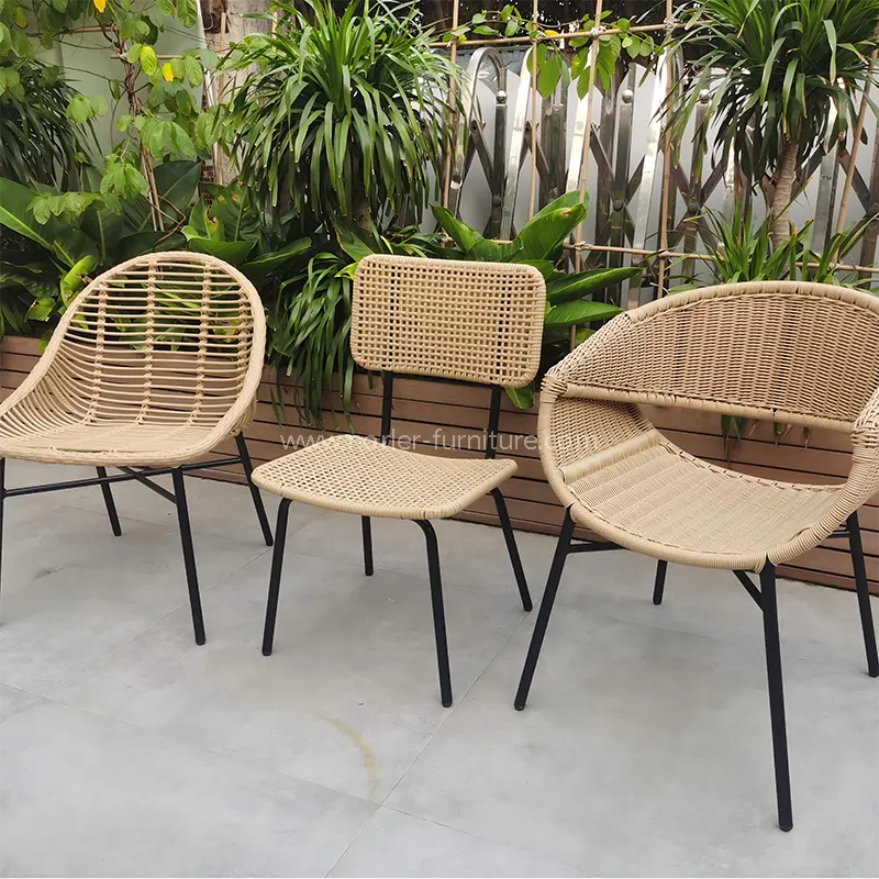 Luksusowe aluminiowe rama Rattan Balkon krzesło