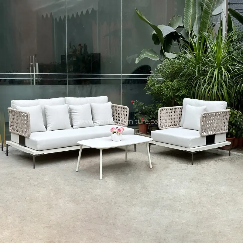 Nowoczesna oddychająca sofa liny na zewnątrz