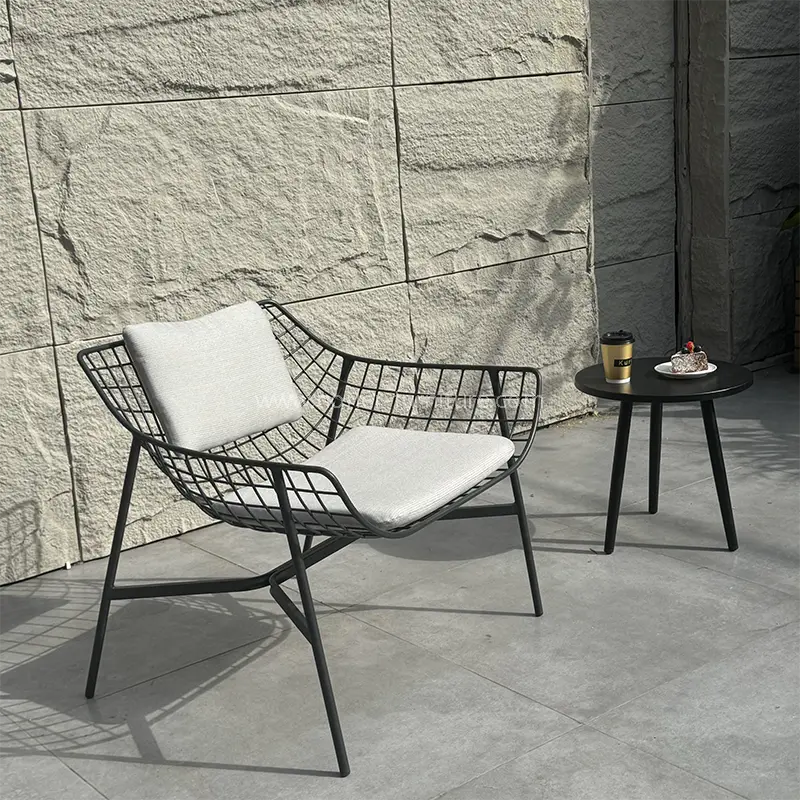 Outdoor Courtyard czarny aluminiowy wodoodporny zestaw balkonowy