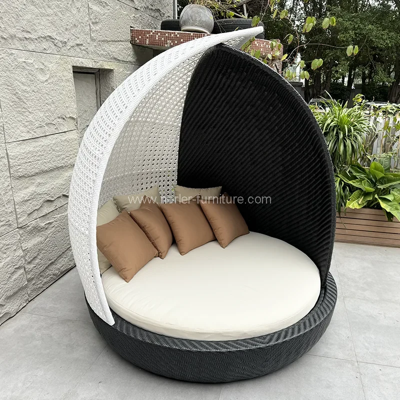 Meble ogrodowe pe rattan okrągły słone