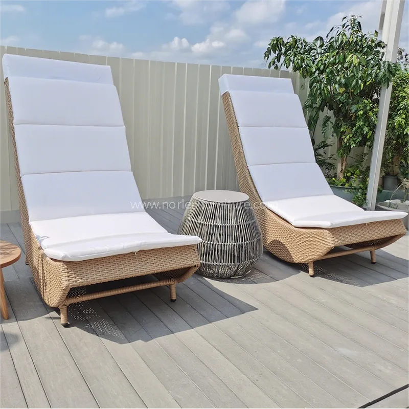 Aluminiowa rama na zewnątrz Rattan Sun Lounger