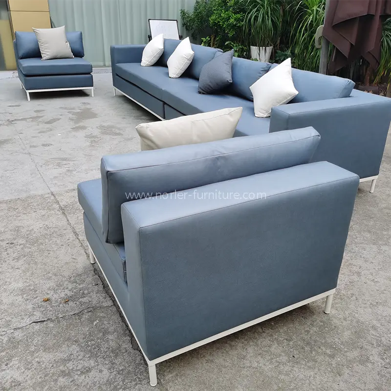 Wodoodporna wodoodporna niebieska skórzana aluminiowa sofa ramy